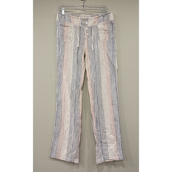 Sundance Catalog Striped High Waist Cotton Pants Small - Picture 1 of 5